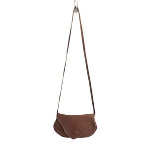HANDMADE Boho Leather Crossbody Shoulder Purse Bag Cognac Brown
